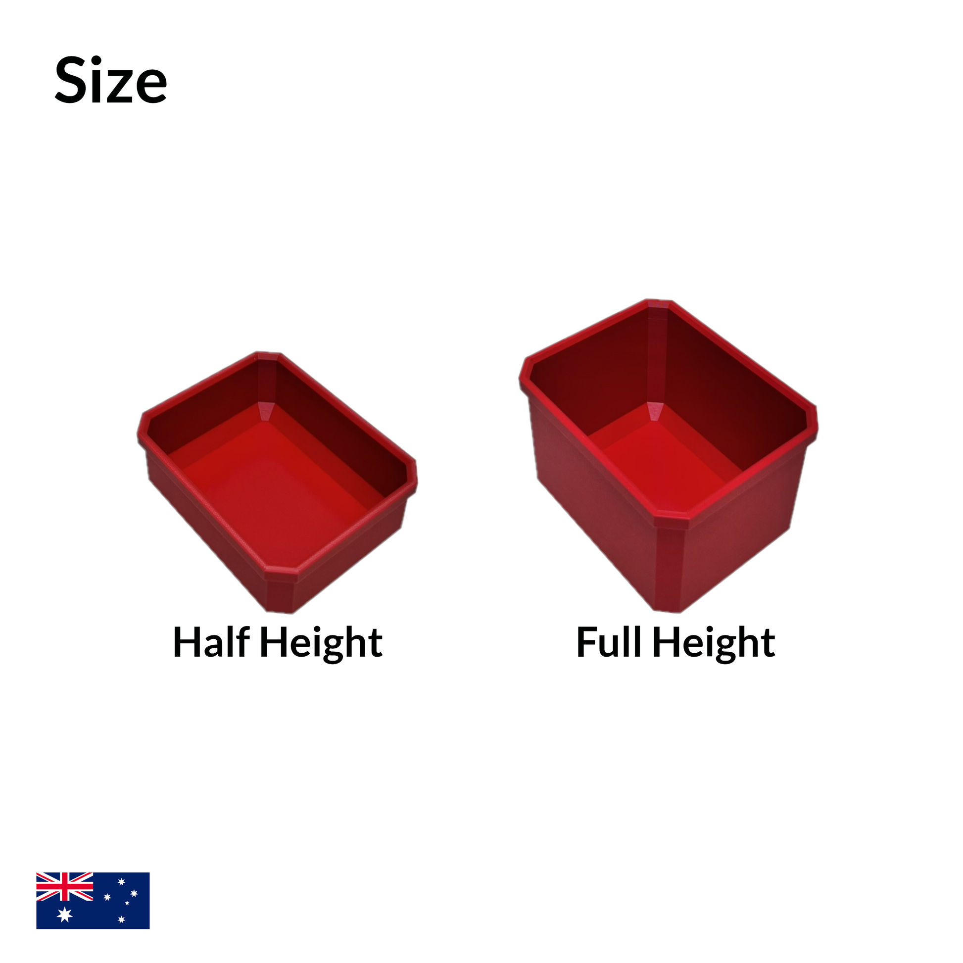 Half Height Divider Nesting Bins for Milwaukee 3-Drawer Tool Box Size Options