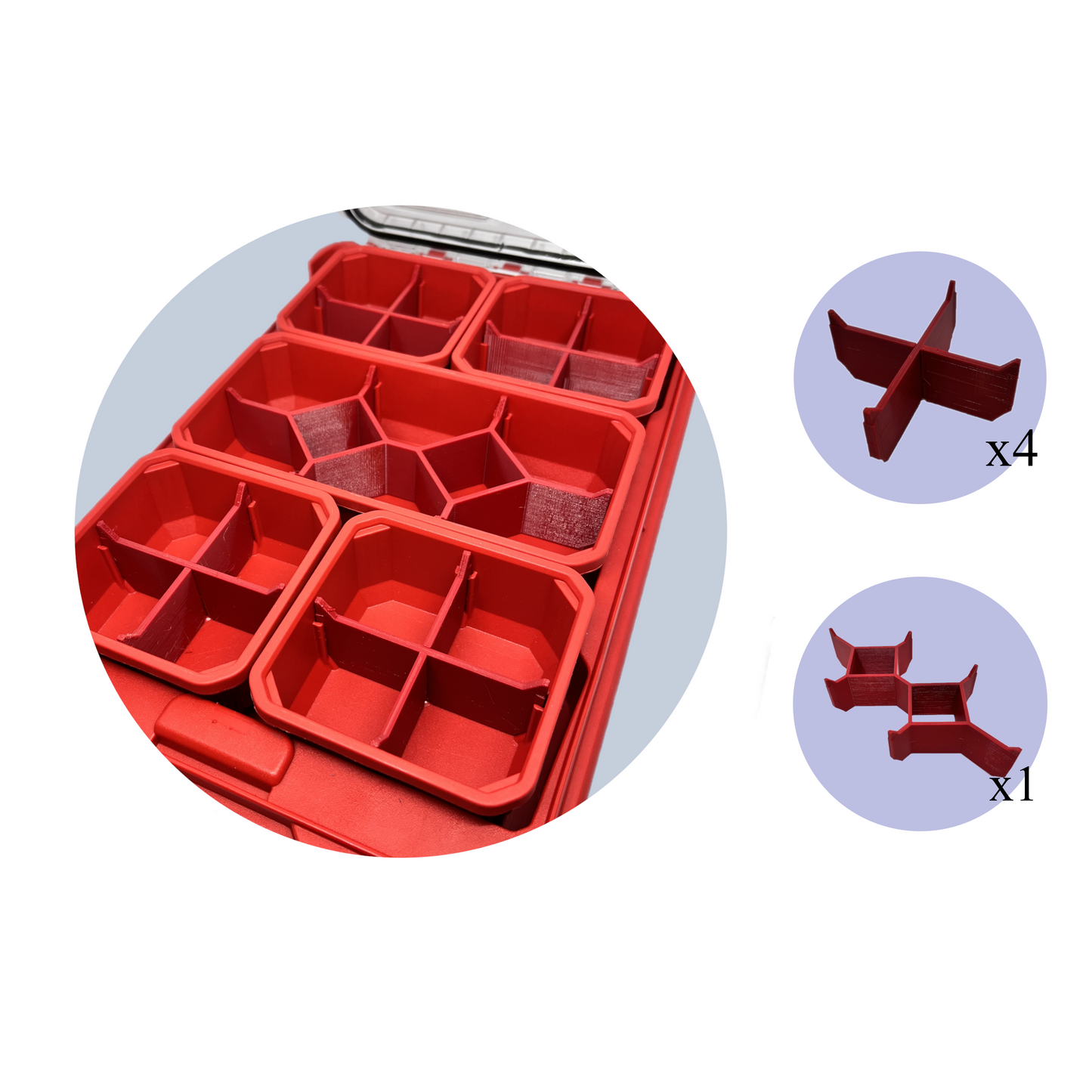 8-Way Bin Dividers for Milwaukee Packout - 5 Pack