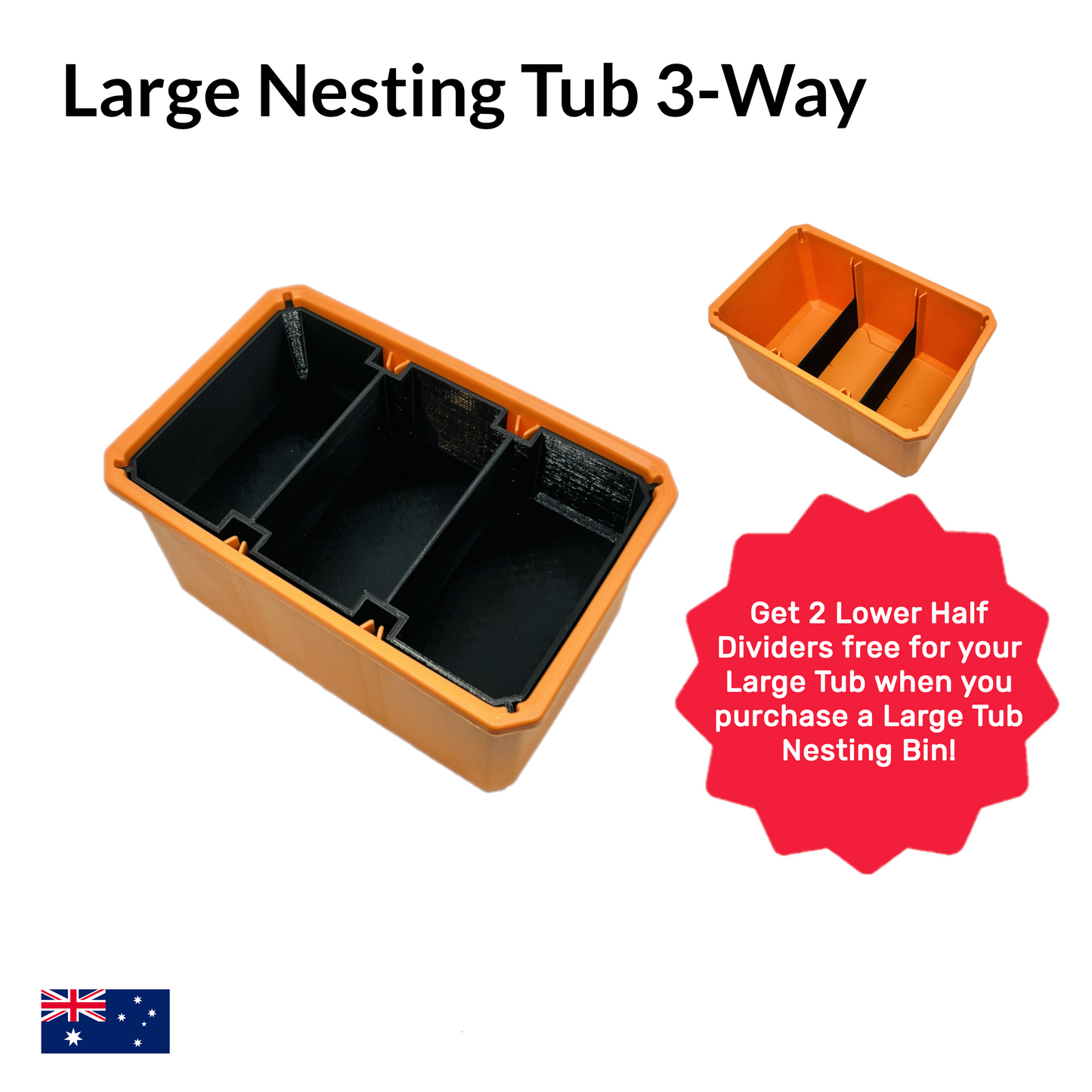 Large Half Height Divider Nesting Bins for AEG-PROCTO 3-Way