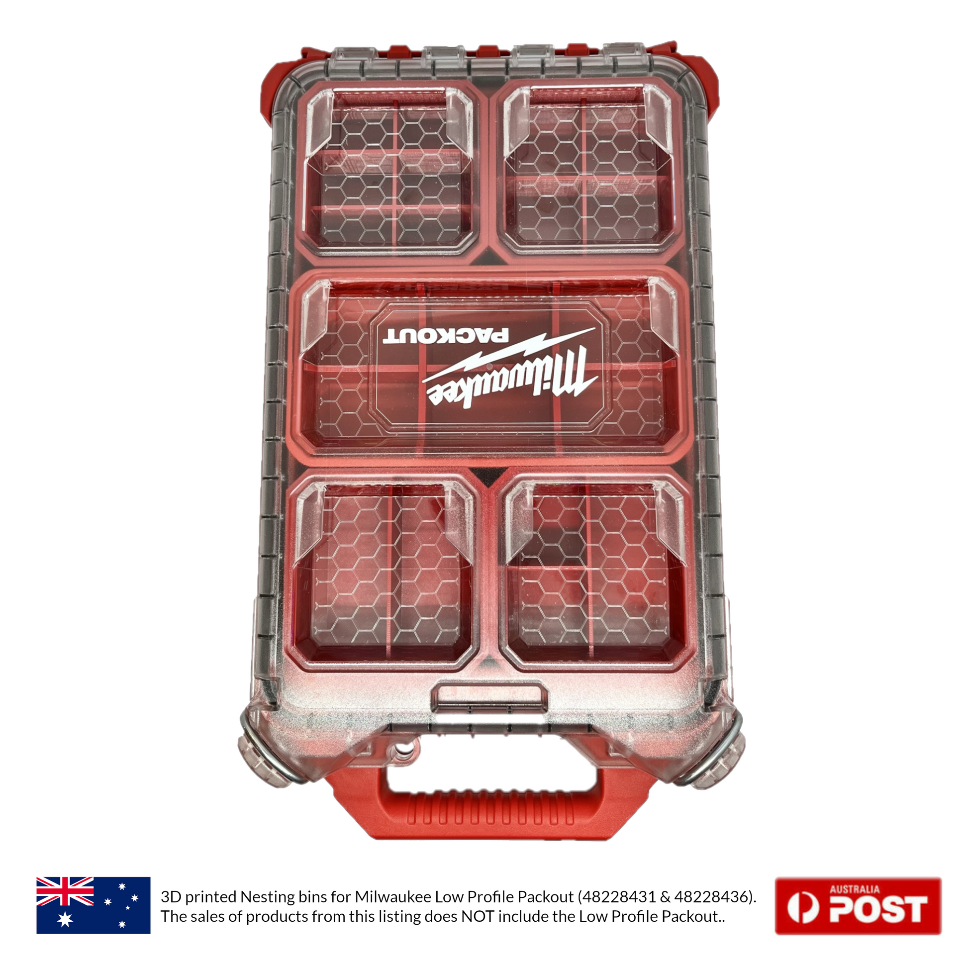 Square Bin with Dividers for Milwaukee Packout
