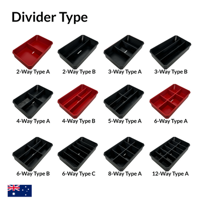 Half Height Long Nesting Divider Bins for Milwaukee 3-Drawer Tool Box Divider Options