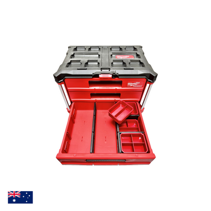 Half Height Divider Nesting Bins for Milwaukee 3-Drawer Tool Box Red