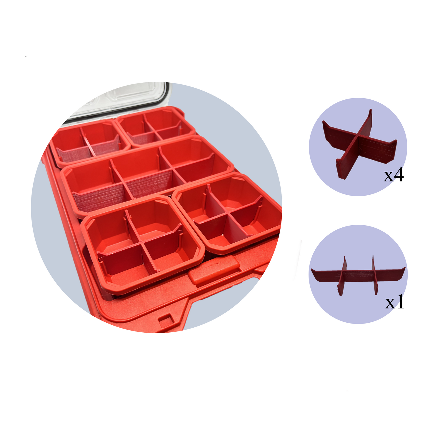 6-Way Bin Dividers for Milwaukee Packout - 5 Pack