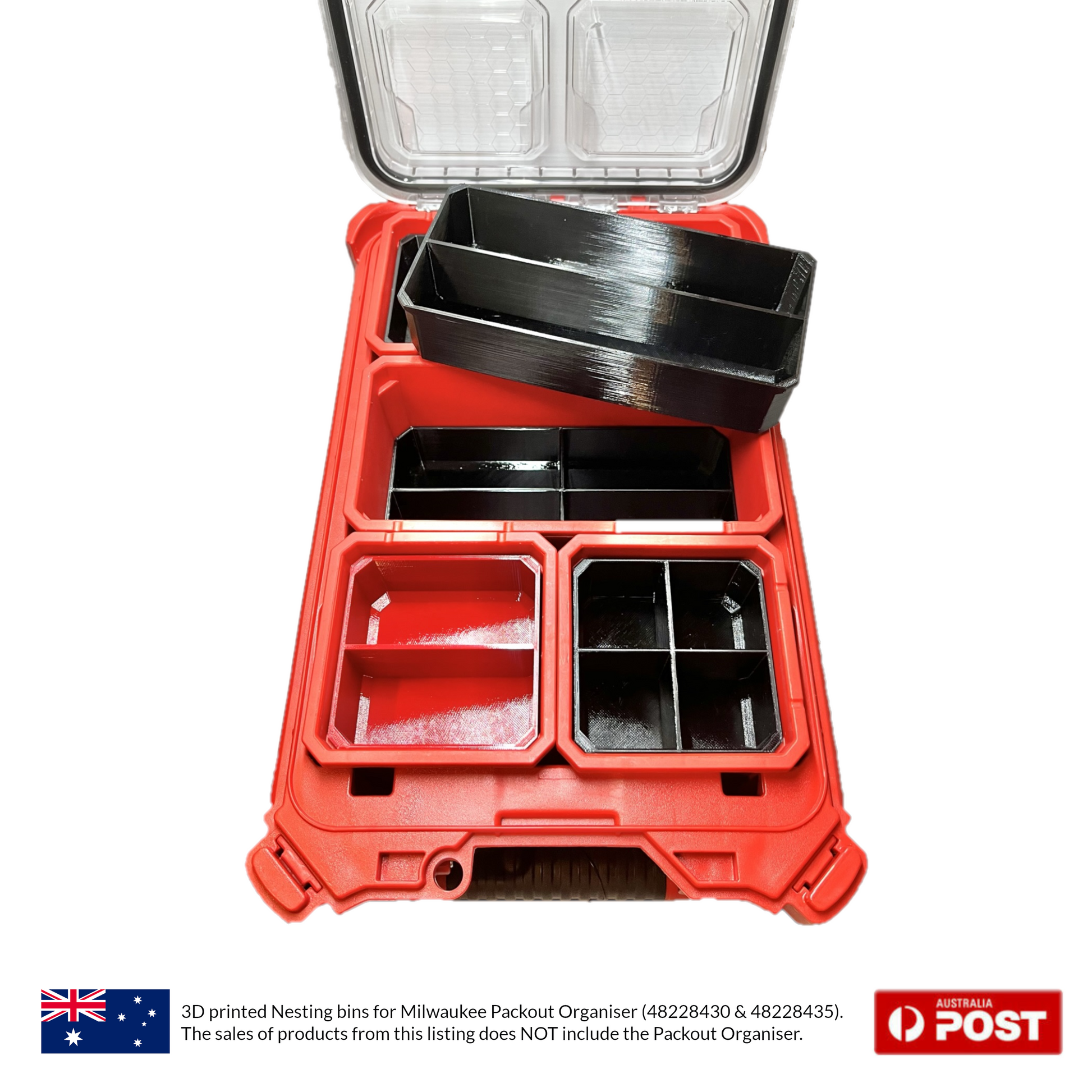 Long Nesting Insert Tray Bins for Milwaukee Packout