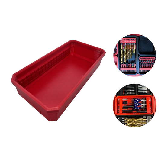 Long Bin With Bit Holder Mount for Milwaukee Packout