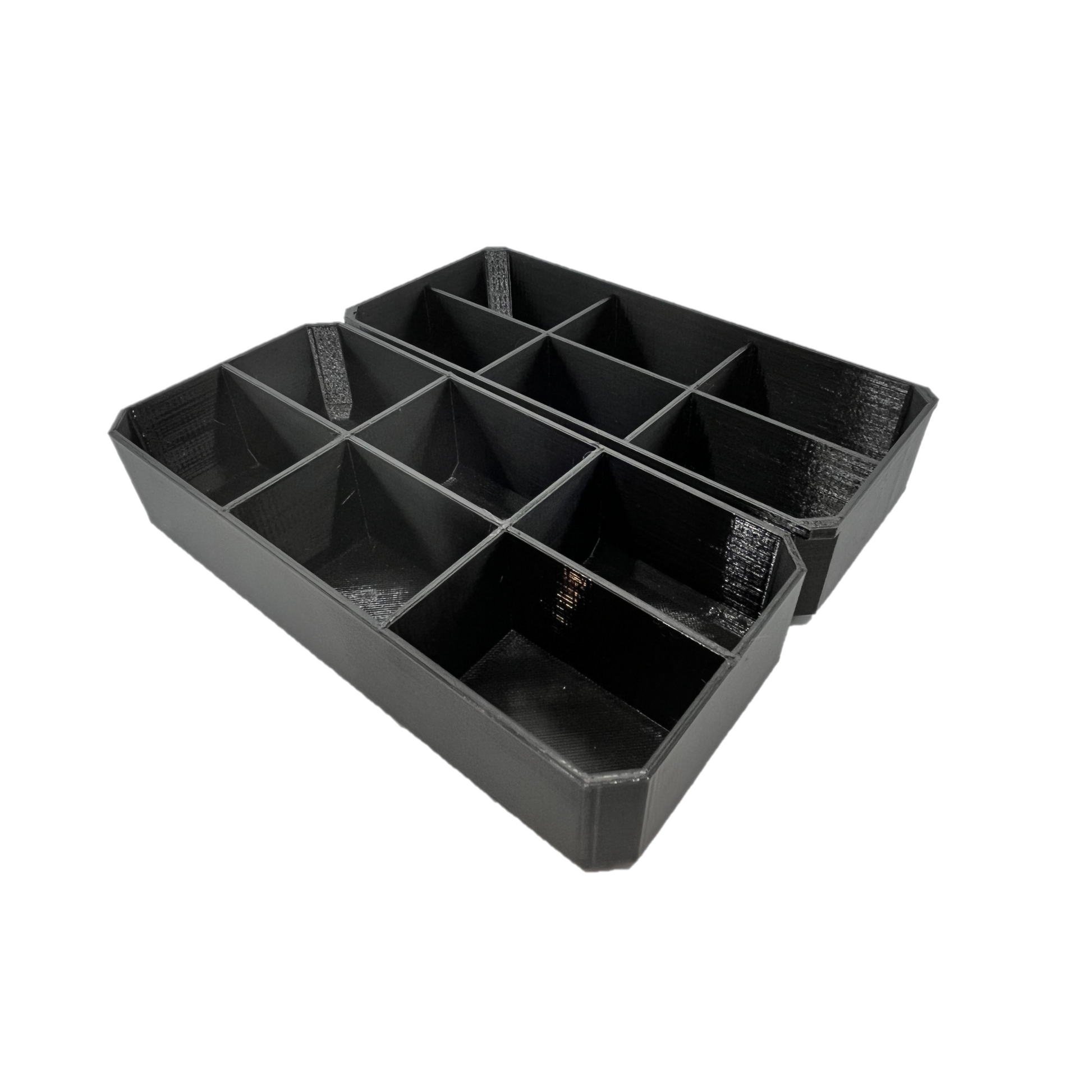 Long Nesting Insert Tray Bins for Milwaukee Packout Black 6-Way