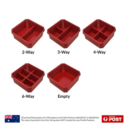 Square Bin with Dividers for Milwaukee Packout Divider Options